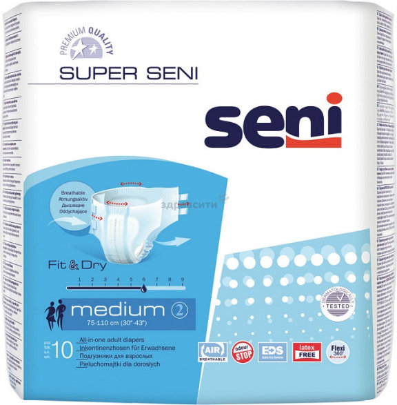 Белла CARE PRODUCTS `Seni super` M (2) diapers for adults N10